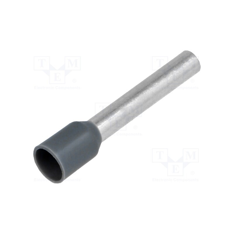 50 pcs x BM GROUP - BM 00509 - Tip: bootlace ferrule, insulated, copper, 4mm2, 18mm, tinned, grey