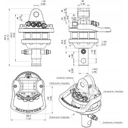 Hydraulic rotator gr30 rotator gripper hds 3t