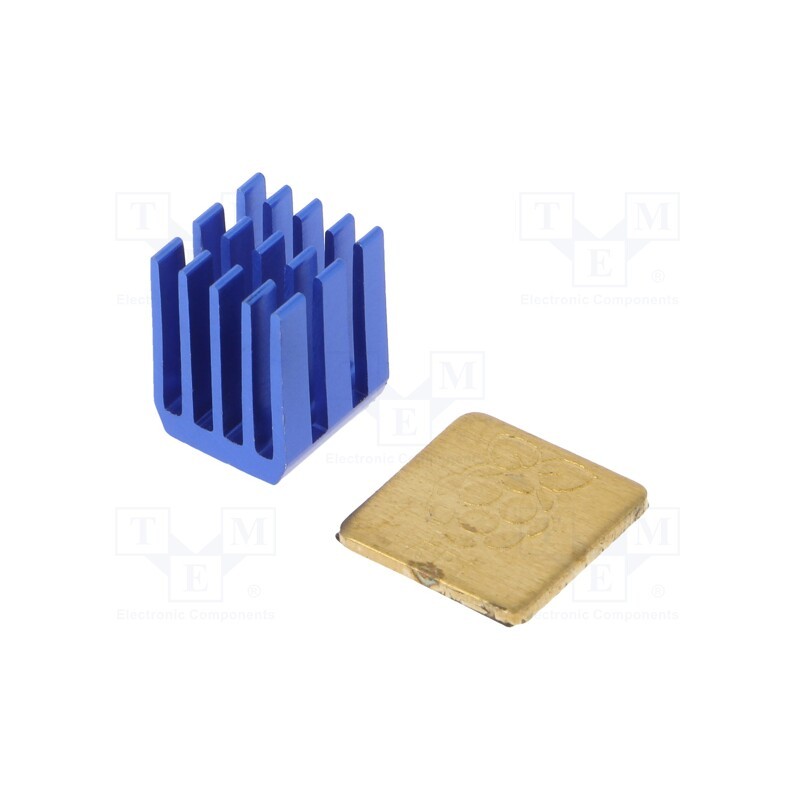 1 set x - DNG-12708 - Heatsink: extruded, grilled, Raspberry Pi, copper,blue, glued