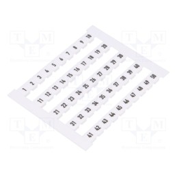 50 pcs x WEIDMu00dcLLER - 0473460001 DEK 5 FW 1-50 - Marker, white, Width: 5mm, Marking: 1-50, horizontal