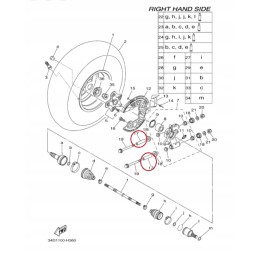 Rear hub steel bushing cfmoto 500 800 9010 060005 yamaha grizzly 660