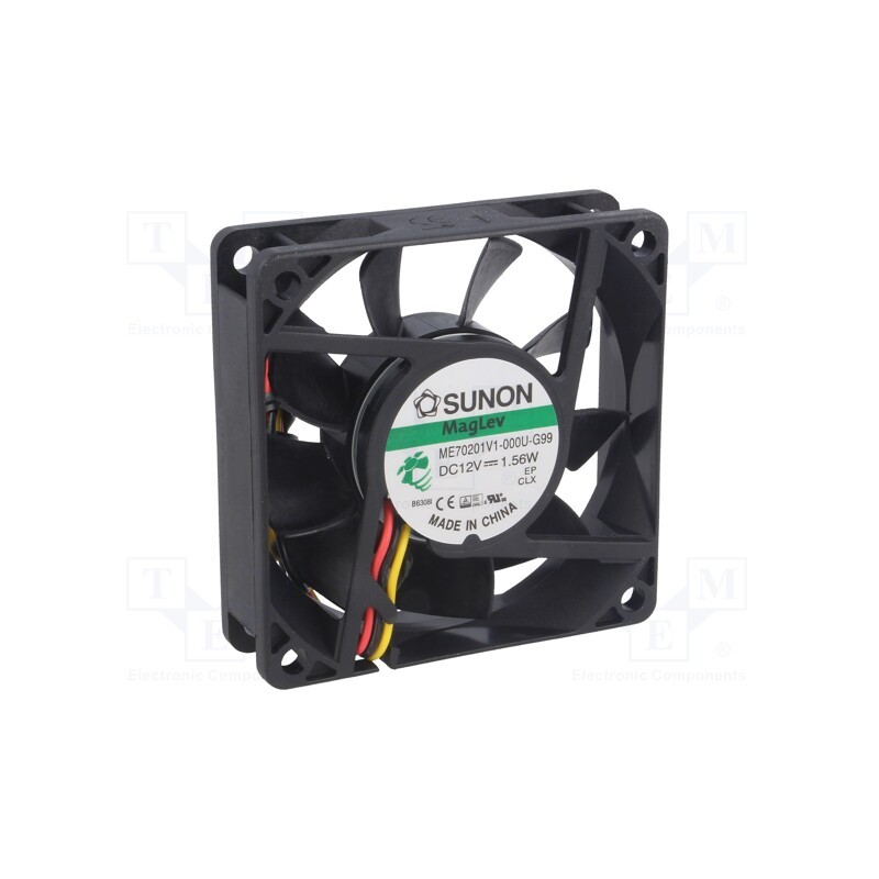 1 pcs x SUNON - ME70201V1-000U-G99 - Fan: DC, axial, 12VDC, 70x70x20mm, 49m3/h, 33dBA, Vapo, Out: F type