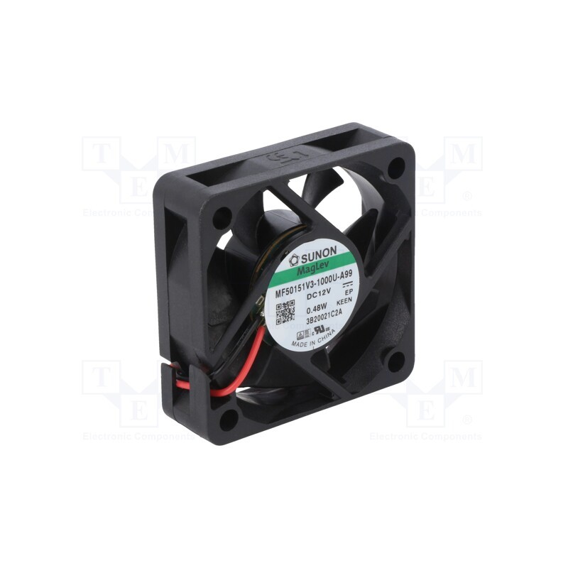 1 pcs x SUNON - MF50151V3-1000U-A99 - Fan: DC, axial, 12VDC, 50x50x15mm, 17.32m3/h, 20.1dBA, Vapo, 3800rpm