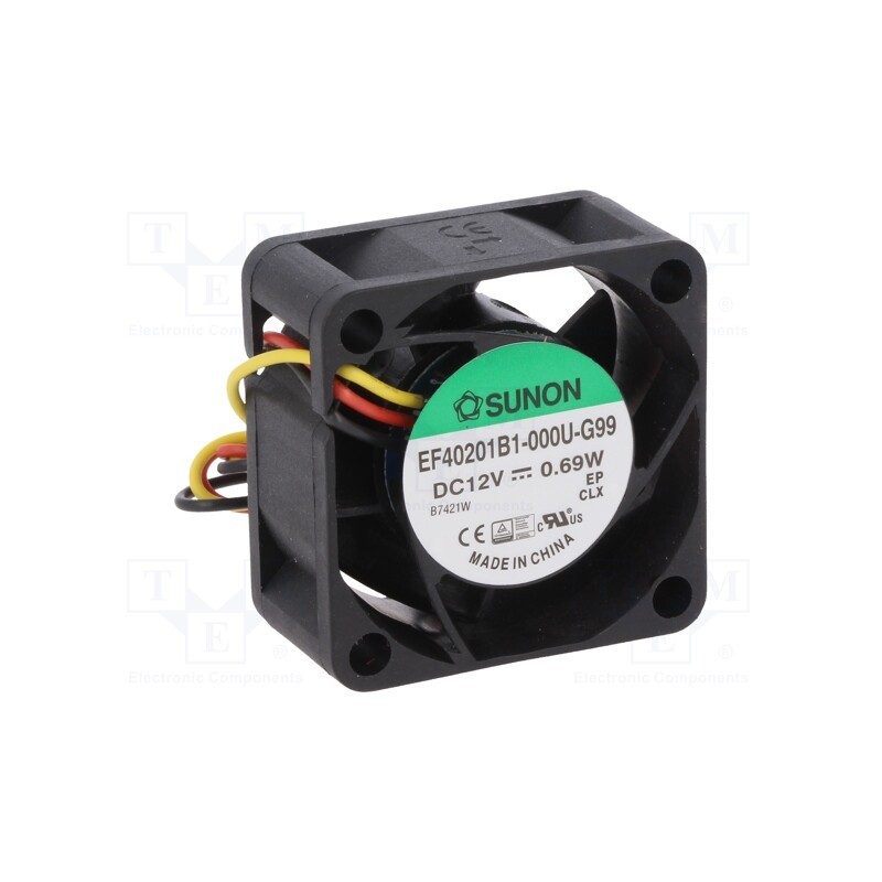 1 pcs x SUNON - EF40201B1-000U-G99 - Fan: DC, axial, 12VDC, 40x40x20mm, 15.12m3/h, 26.5dBA, ball bearing