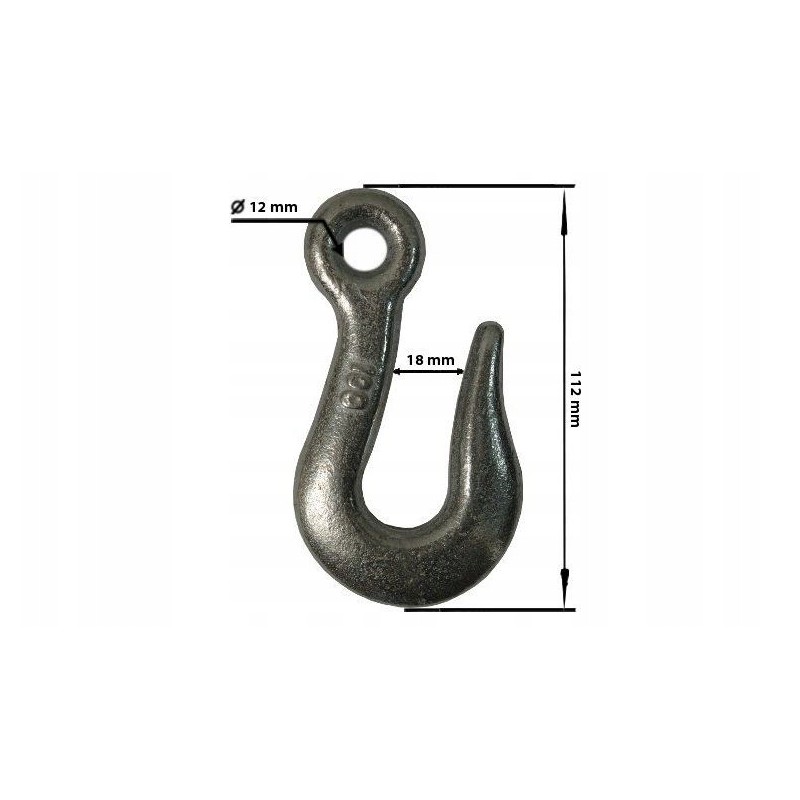 Standard hook 10mm, galvanized, universal workshop