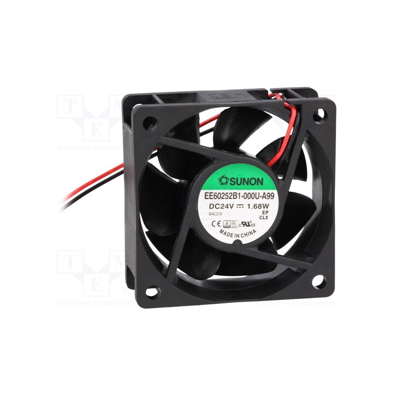 1 pcs x SUNON - EE60252B1-000U-A99 - Fan: DC, axial, 24VDC, 60x60x25mm, 39.7m3/h, 34.5dBA, ball bearing