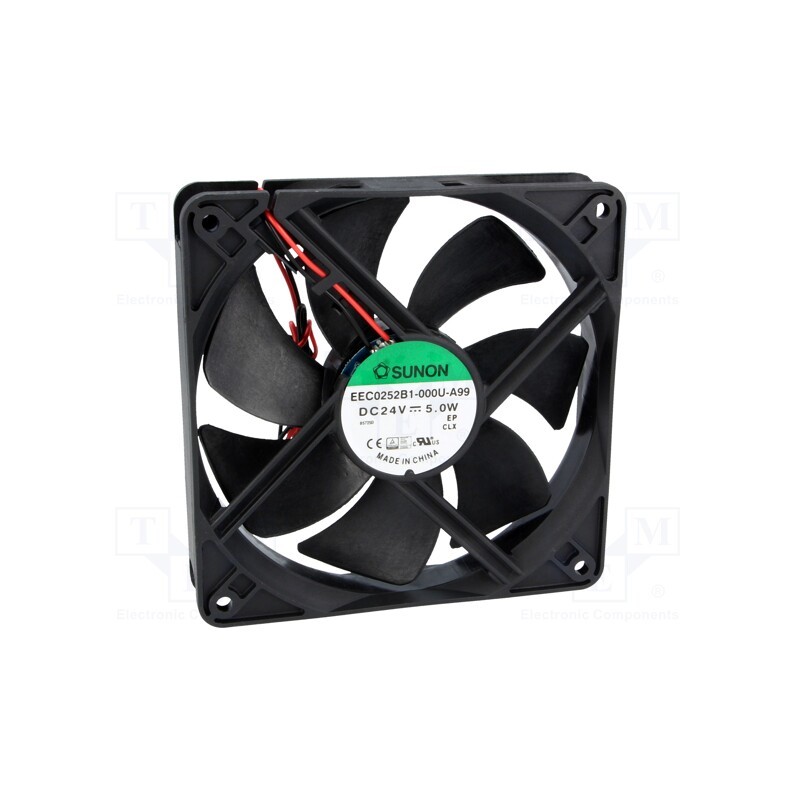 1 pcs x SUNON - EEC0252B1-000U-A99 - Fan: DC, axial, 24VDC, 120x120x25mm, 183.8m3/h, 44.5dBA, Len: 330mm