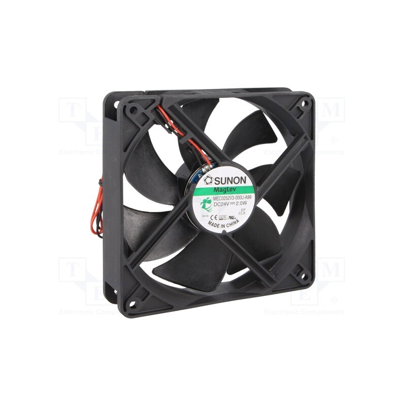 1 pcs x SUNON - MEC0252V3-000U-A99 - Fan: DC, axial, 24VDC, 120x120x25mm, 127.42m3/h, 34dBA, Vapo, 24AWG