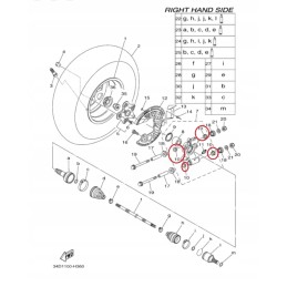 Rear hub bushing cfmoto 500 800 9010 060004 yamaha grizzly 660 700 9038