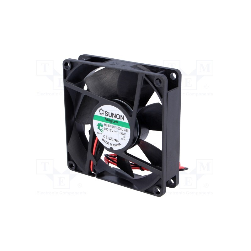 1 pcs x SUNON - ME80201V1-000U-A99 - Fan: DC, axial, 12VDC, 80x80x20mm, 61m3/h, 38dBA, Vapo, Len: 300mm