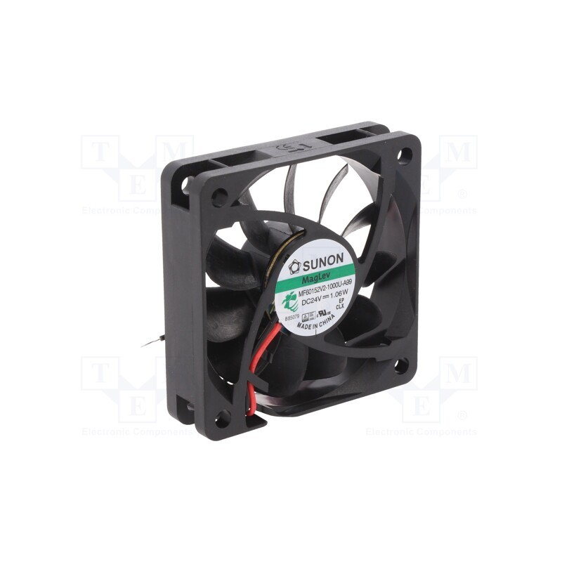1 pcs x SUNON - MF60152V2-1000U-A99 - Fan: DC, axial, 24VDC, 60x60x15mm, 38.53m3/h, 29.2dBA, Vapo, 3900rpm