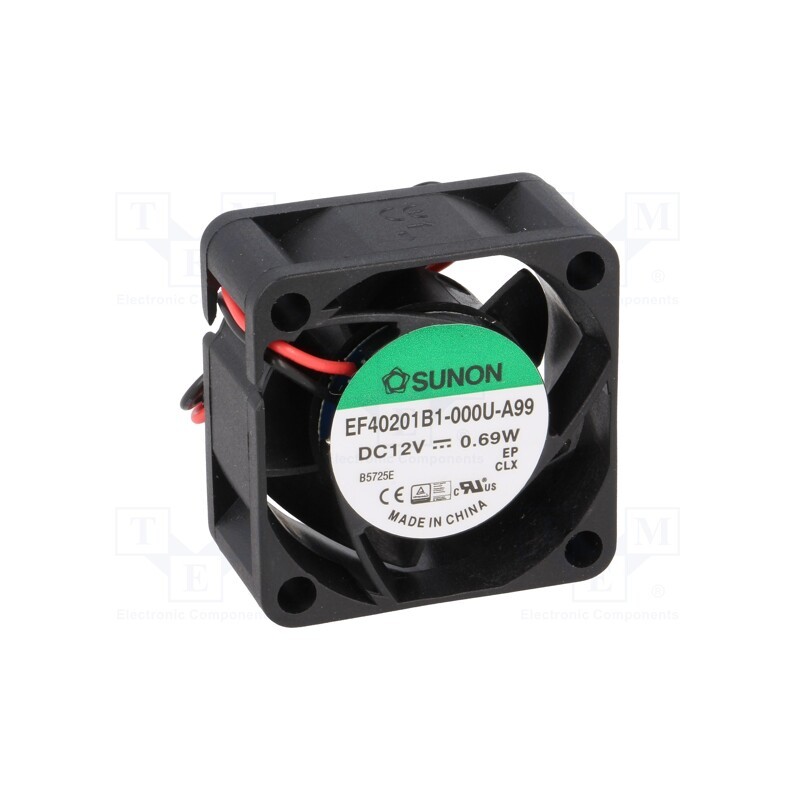 1 pcs x SUNON - EF40201B1-000U-A99 - Fan: DC, axial, 12VDC, 40x40x20mm, 15.12m3/h, 26.5dBA, ball bearing