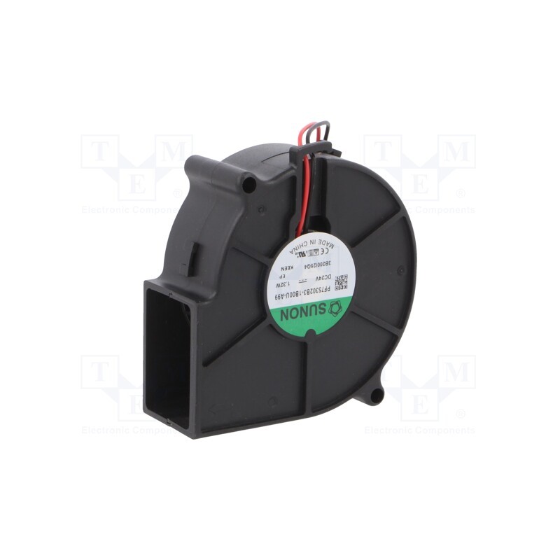 1 pcs x SUNON - PF75302B3-1B00U-A99 - Fan: DC, blower, 24VDC, 75x75x30mm, 18.35m3/h, 32.9dBA, 2400rpm