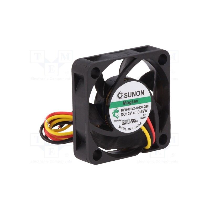 1 pcs x SUNON - MF40101V2-1000U-G99 - Fan: DC, axial, 12VDC, 40x40x10mm, 11.89m3/h, 20.6dBA, Vapo, 5800rpm