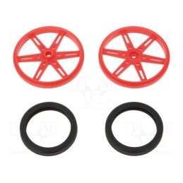 1 pcs x POLOLU - POLOLU WHEEL(25T, 5.8MM) - 70×8MM - Wheel, red, Shaft: knurled, push-in,screw, Ø: 70mm, Shaft dia: 5.8mm