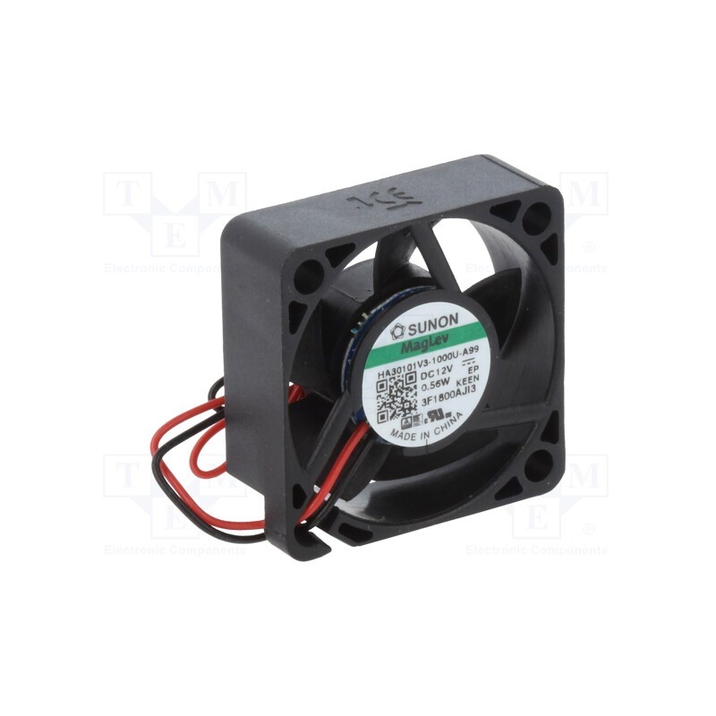 1 pcs x SUNON - HA30101V3-1000U-A99 - Fan: DC, axial, 12VDC, 30x30x10mm, 5.92m3/h, 15.1dBA, Vapo, 28AWG
