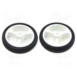 1 set x POLOLU - POLOLU WHEEL 32X7MM PAIR – WHITE - Wheel, white, Shaft: D spring, push-in, Ø: 32mm, Shaft dia: 3mm