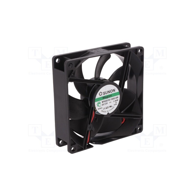 1 pcs x SUNON - MF92251V2-1000U-A99 - Fan: DC, axial, 12VDC, 92x92x25mm, 76.05m3/h, 32dBA, Vapo, 2700rpm