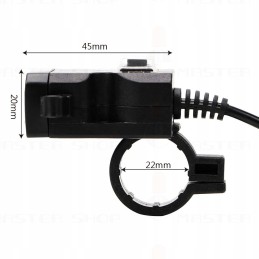 USB charger for handlebars, power supply 3 1a motorcycle