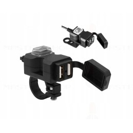 USB charger for handlebars, power supply 3 1a motorcycle