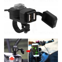 USB charger for handlebars, power supply 3 1a motorcycle