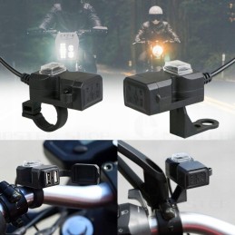 USB charger for handlebars, power supply 3 1a motorcycle