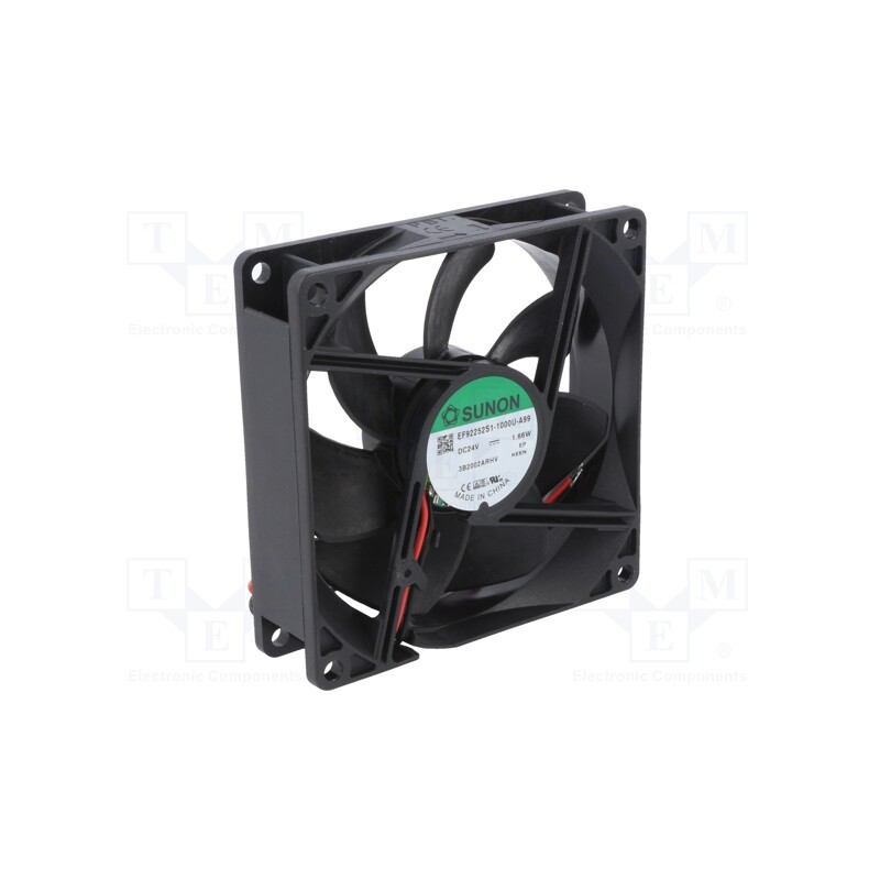 1 pcs x SUNON - EF92252S1-1000U-A99 - Fan: DC, axial, 24VDC, 92x92x25mm, 87.5m3/h, 34dBA, slide bearing