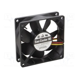 1 pcs x SANYO DENKI - 9A0824G4011 - Fan: DC, axial, 24VDC, 80x80x25mm, 90m3/h, 40dBA, ball bearing