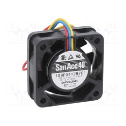 1 pcs x SANYO DENKI - 109P0412M701 - Fan: DC, axial, 12VDC, 40x40x15mm, 9m3/h, 24dBA, ball bearing