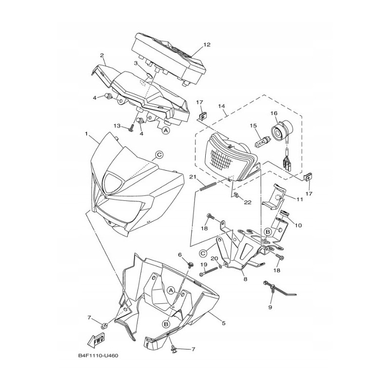 Yfm700 grizzly headlight cover