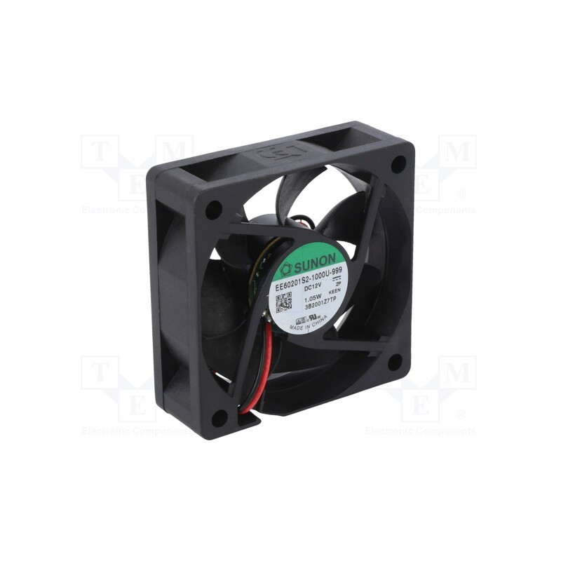 1 pcs x SUNON - EE60201S2-1000U-999 - Fan: DC, axial, 12VDC, 60x60x20mm, 31.43m3/h, 26.3dBA, 3900rpm