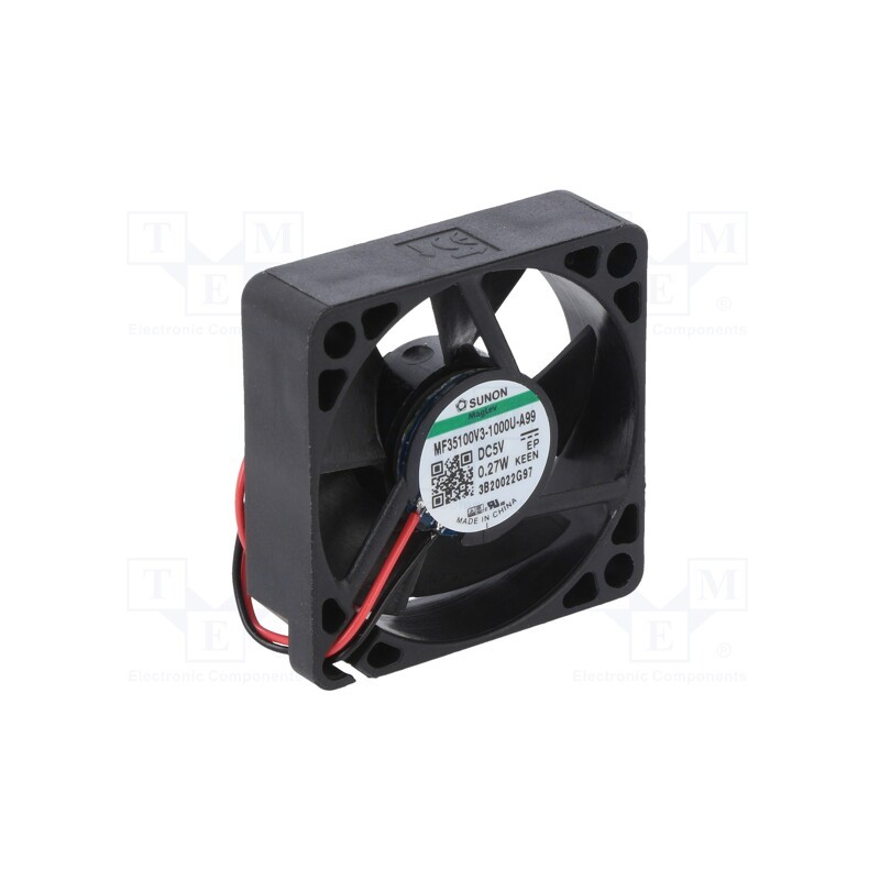 1 pcs x SUNON - MF35100V3-1000U-A99 - Fan: DC, axial, 5VDC, 35x35x10mm, 9m3/h, Vapo, 5300rpm, Len: 0.14m