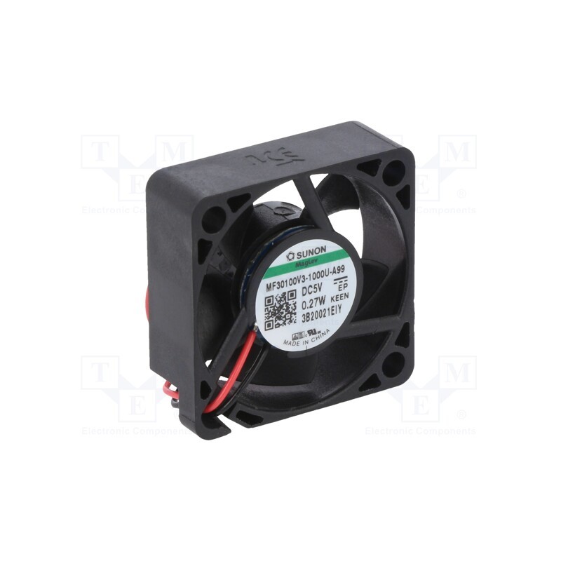 1 pcs x SUNON - MF30100V3-1000U-A99 - Fan: DC, axial, 5VDC, 30x30x10mm, 4.25m3/h, 30.2dBA, Vapo, 6000rpm