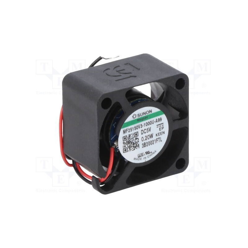 1 pcs x SUNON - MF25150V3-1000U-A99 - Fan: DC, axial, 5VDC, 25x25x15mm, 2.21m3/h, Vapo, 5300rpm, Len: 0.15m