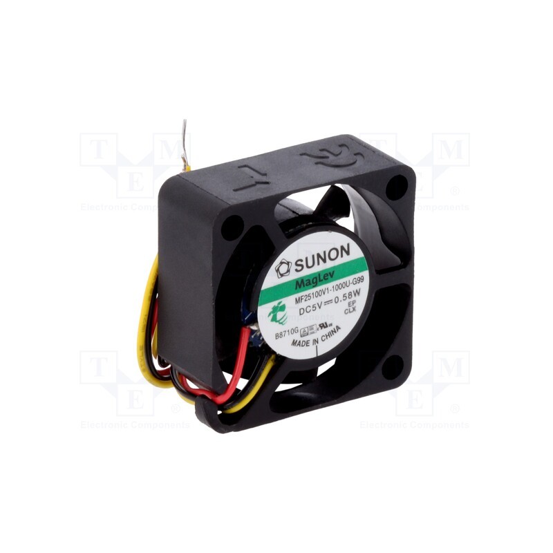 1 pcs x SUNON - MF25100V1-1000U-G99 - Fan: DC, axial, 5VDC, 25x25x10mm, 5.92m3/h, 23dBA, Vapo, Out: F type