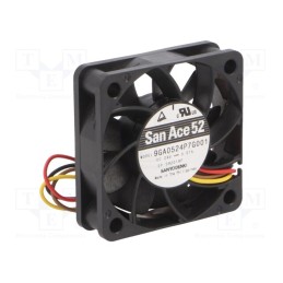 1 pcs x SANYO DENKI - 9GA0524P7G001 - Fan: DC, axial, 24VDC, 52x52x15mm, 30m3/h, 38dBA, ball bearing
