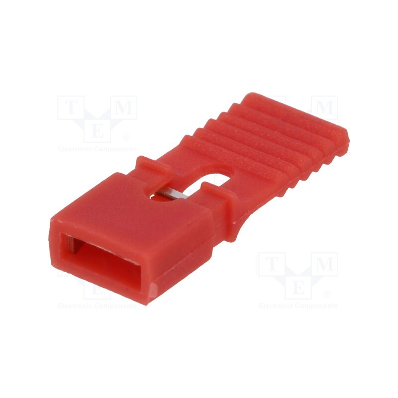 20 pcs x NINIGI - JUMPER- - Jumper, pin strips, female, with holder, 2.54mm, 1x2, red