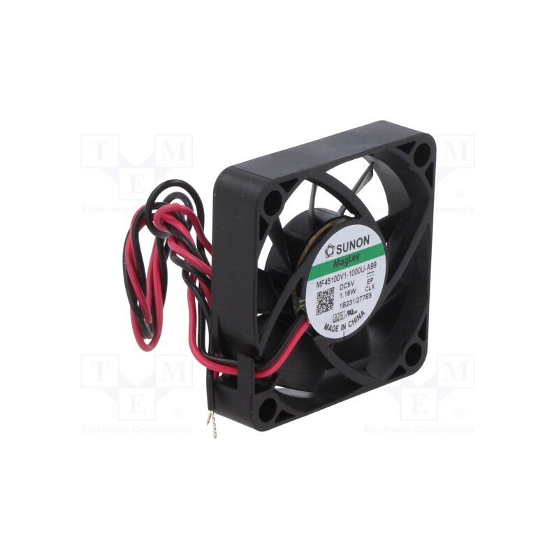 1 pcs x SUNON - MF45100V1-1000U-A99 - Fan: DC, axial, 5VDC, 45x45x10mm, 21.31m3/h, 32.5dBA, Vapo, 6500rpm