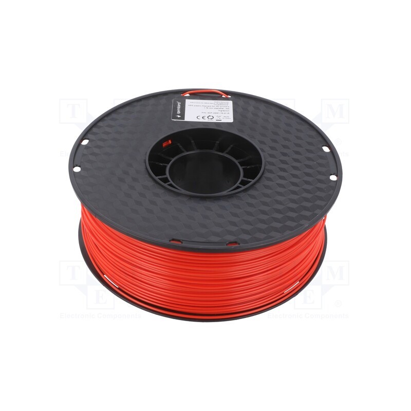 1 rol x GEMBIRD - 3DP-ABS1.75-01-R - Filament: ABS, 1.75mm, red, 225÷245°C, 1kg
