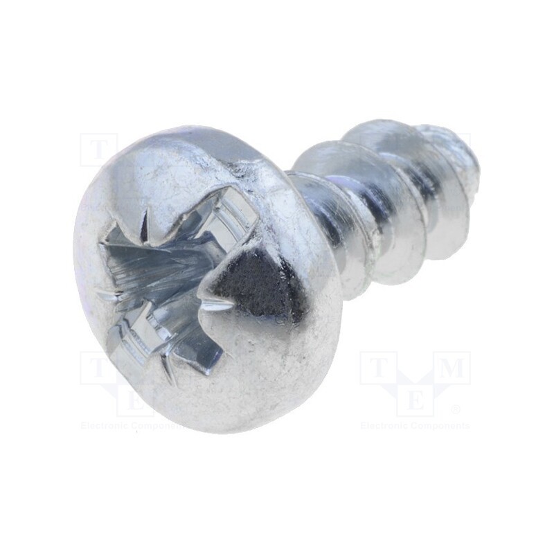 5 pcs x - Screw, Ømount.hole: 4.3mm, zinc, fans with termoplast frame