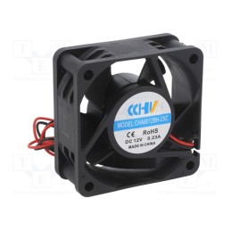 1 pcs x POWERNEX - CHA6012BH-25C - Fan: DC, axial, 12VDC, 60x60x25mm, 39.08m3/h, 31.2dBA, ball bearing
