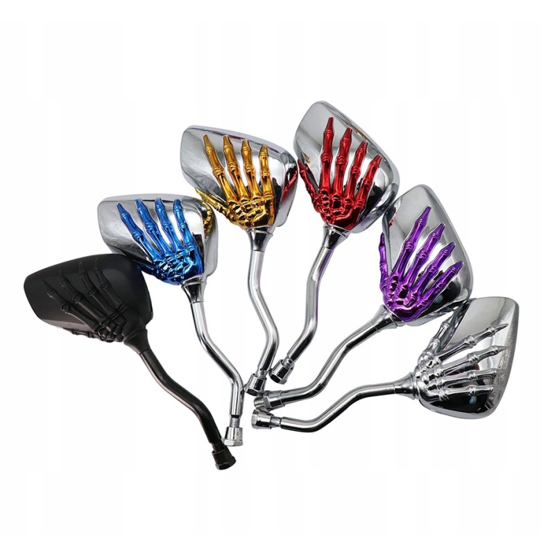 Mirrors chrome quad motor hand skeleton m8 m10