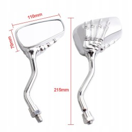 Mirrors chrome quad motor hand skeleton m8 m10