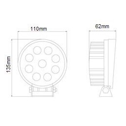 LED work lamp 27w cree 2200lm halogen light