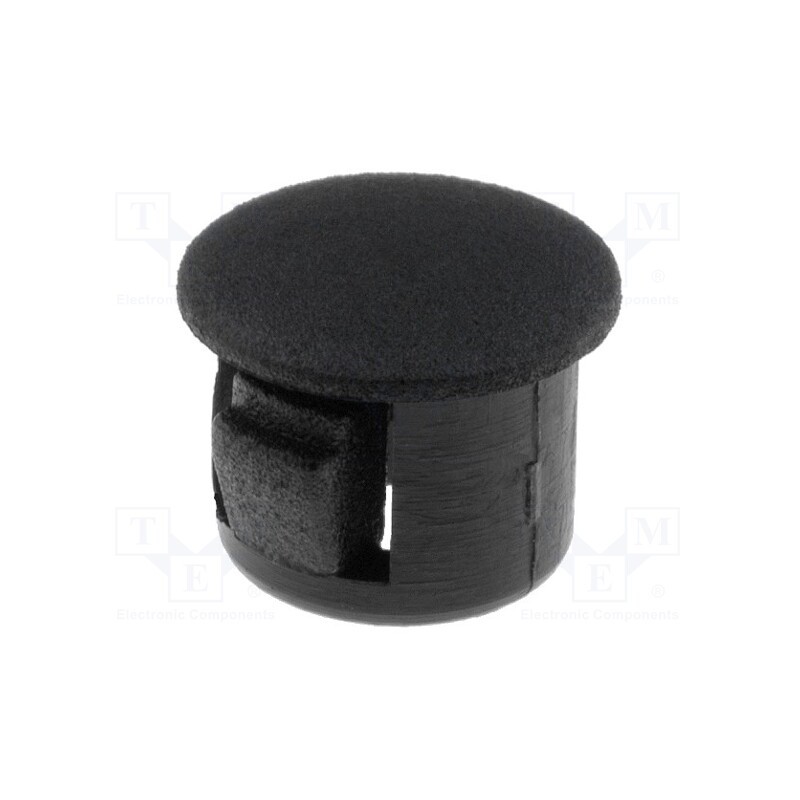 50 pcs x FIX&FASTEN - FIX-M08 - Stopper, polyamide, Wall thick: 1.6mm, H: 7.6mm, black, Dim: Ø9.5mm