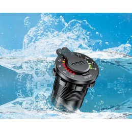 Motor quad charger 2x usb qc3 0 voltmeter 3a