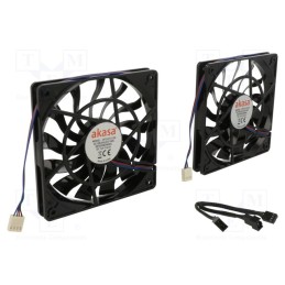 1 pcs x Akasa - AK-FN078-KT02 - Fan: DC, axial, 12VDC, 120x120x15mm, 30.32dBA, EBR, 600÷1600rpm