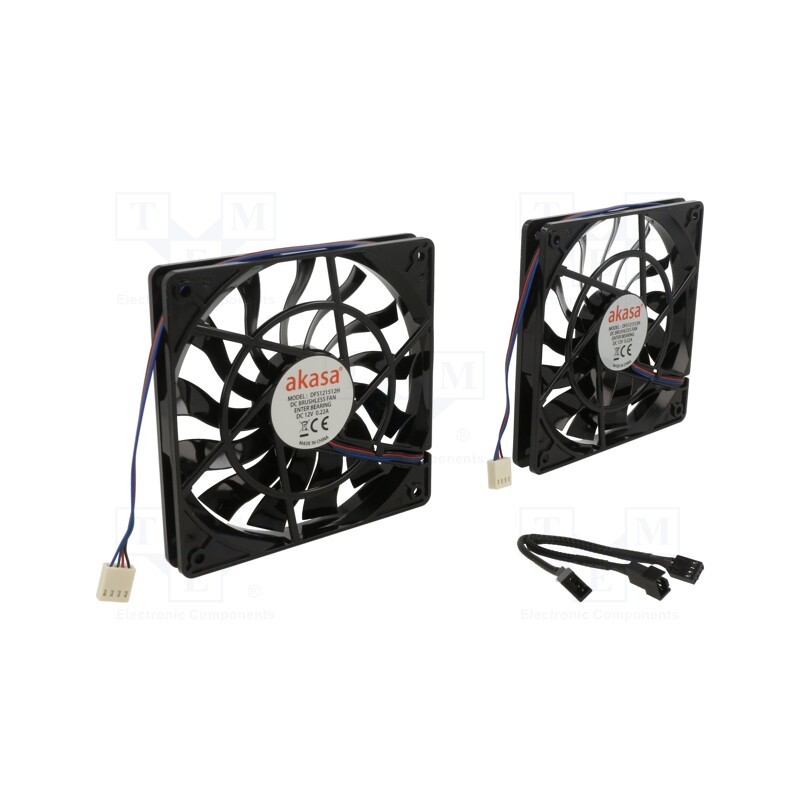 1 pcs x Akasa - AK-FN078-KT02 - Fan: DC, axial, 12VDC, 120x120x15mm, 30.32dBA, EBR, 600÷1600rpm