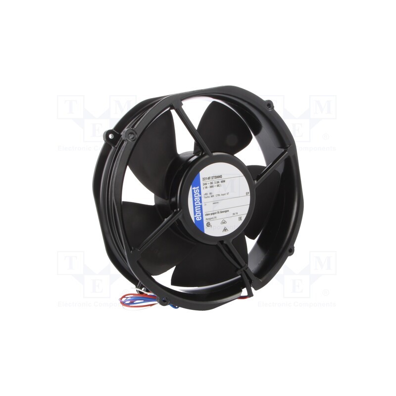 1 pcs x EBM-PAPST - 2214F/2TDHHO - Fan: DC, axial, 24VDC, Ø197x50mm, 940m3/h, 66dBA, ball bearing