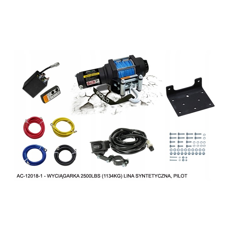 Bronco winch 1134kg synthetic rope 4 8mmx10m